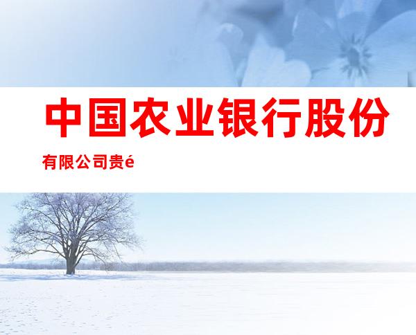中国农业银行股份有限公司贵阳黔灵支行