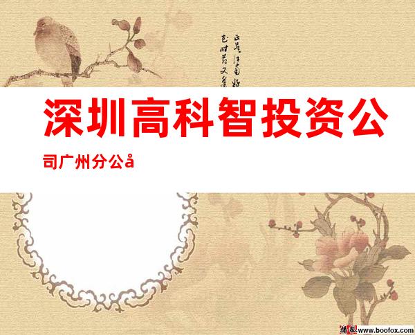 深圳高科智投资公司广州分公司